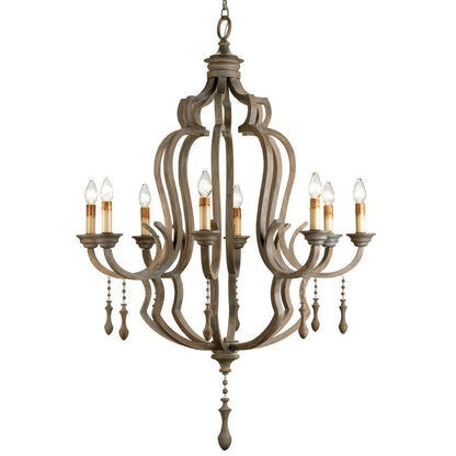 Lampadario con perline in legno Waterloo