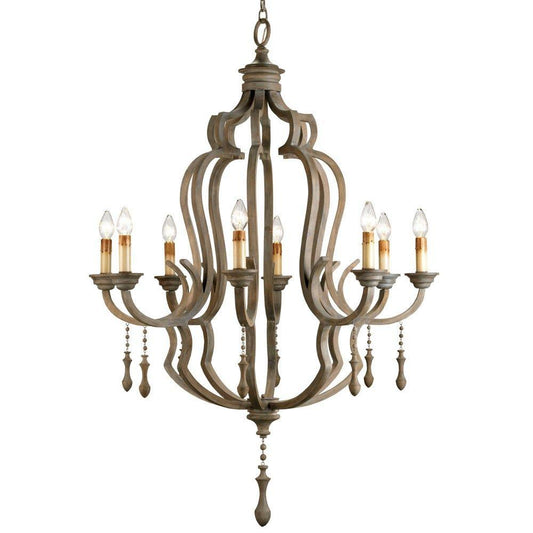 Lampadario con perline in legno Waterloo