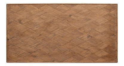 Tavolino da caffè con base ondulata e piano in legno