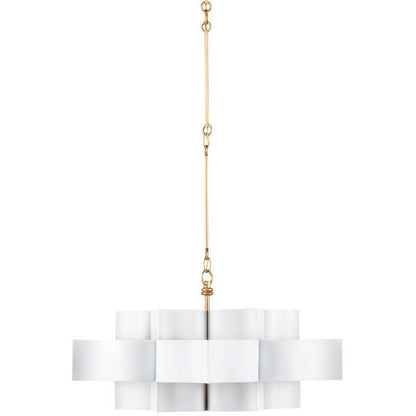 Lampadario Glam in ferro bianco e oro