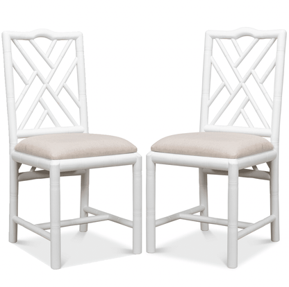 Sedie da pranzo con motivo in bambù bianco - Set