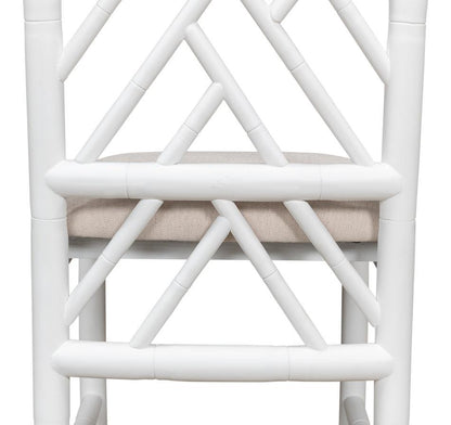 Sedie da pranzo con motivo in bambù bianco - Set