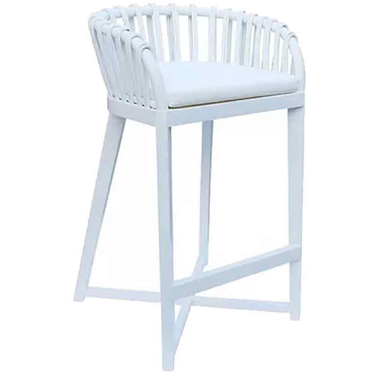 Sgabelli da bar in teak Binah bianco