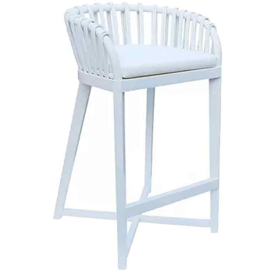 Sgabelli da bar in teak Binah bianco