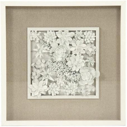 Decorazione murale in ceramica floreale boho bianca