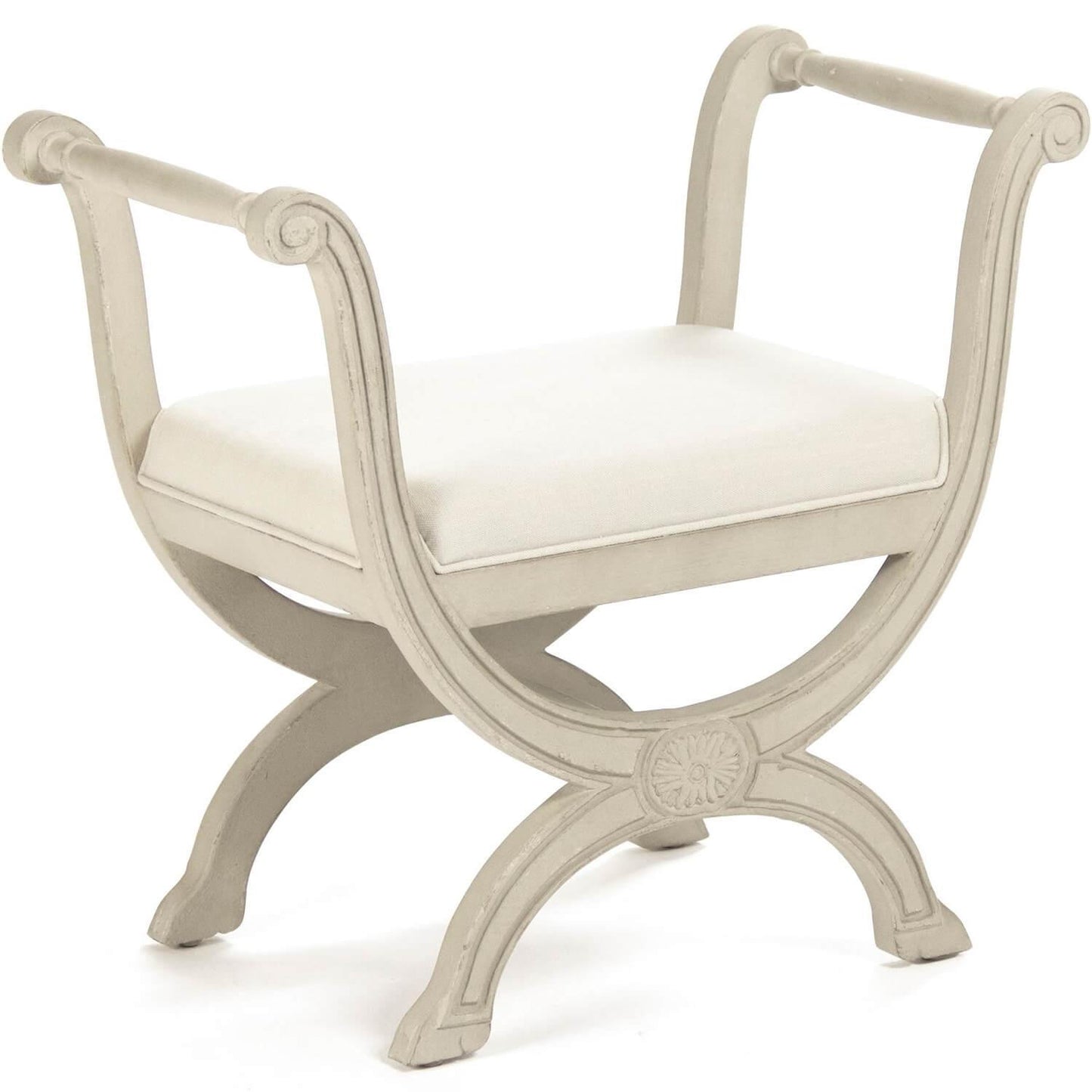 Sgabello Chateau bianco antico