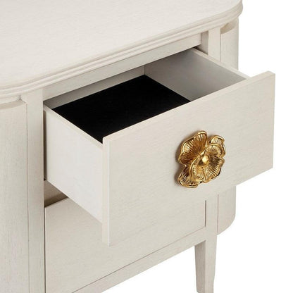 Comodino floreale bianco