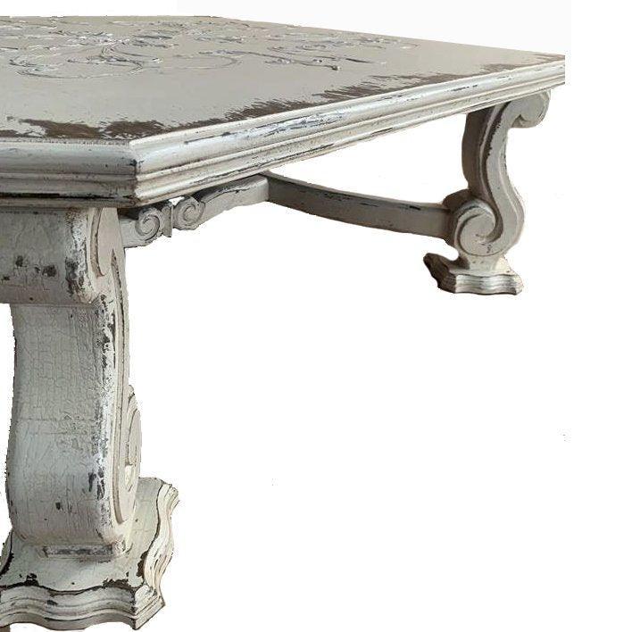 Tavolino da caffè con pergamena Francesa bianca