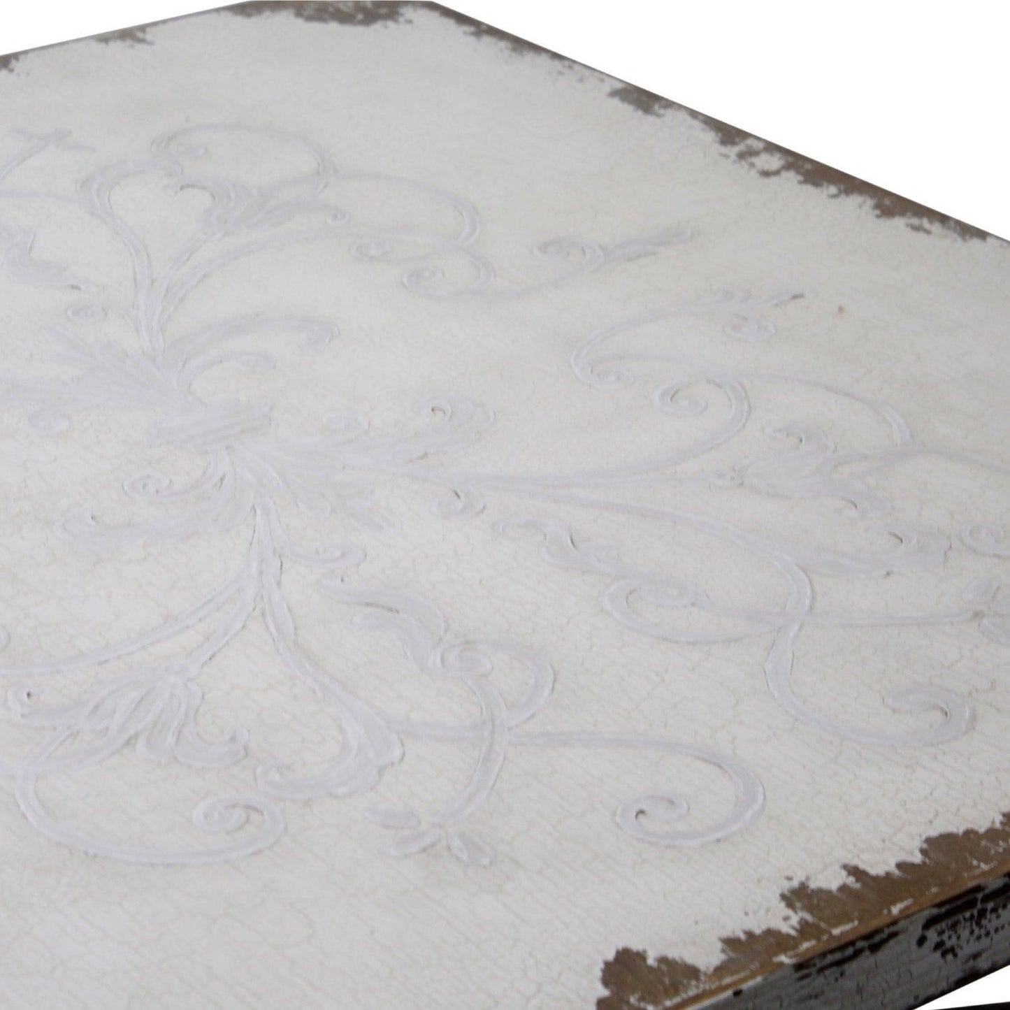 Tavolino da caffè con pergamena Francesa bianca