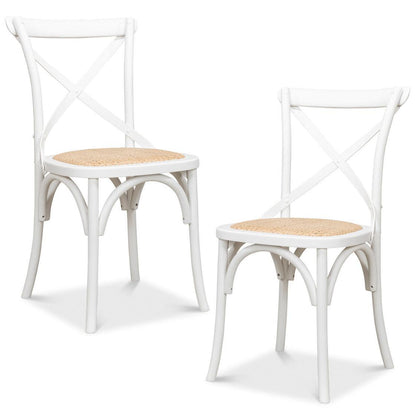 Sedie da pranzo bianche in stile francese da bistrot - Set di 2