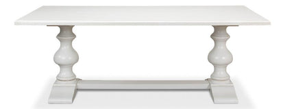 Tavolo da pranzo con cavalletto in stile country francese bianco