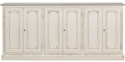 Credenza Louis bianca francese con piano grigio