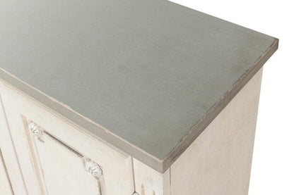 Credenza Louis bianca francese con piano grigio