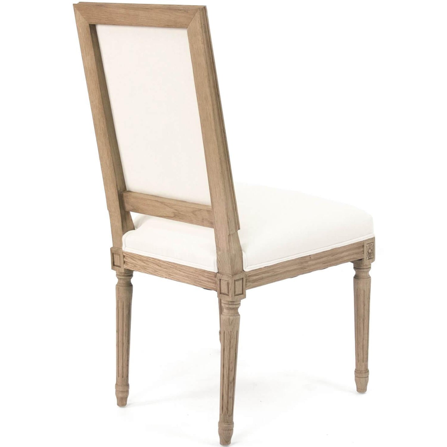 Sedie laterali bianche Louis con schienale quadrato - Coppia