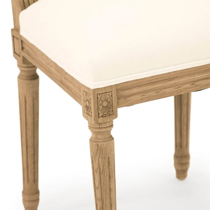 Sedie laterali bianche Louis con schienale quadrato - Coppia