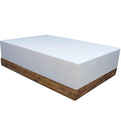 Tavolino da caffè moderno in teak bianco per esterni