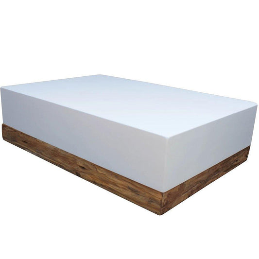 Tavolino da caffè moderno in teak bianco per esterni