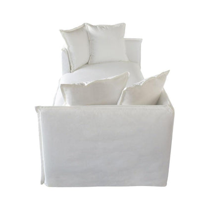 Divano letto con fodera bianca per esterni