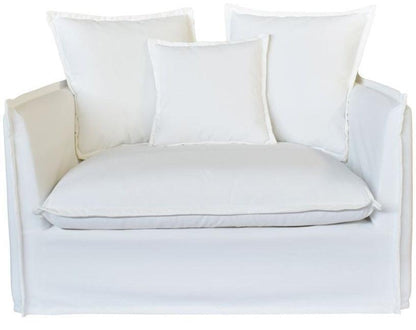 Poltrona da esterno con fodera bianca