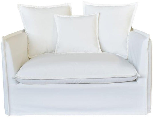 Poltrona da esterno con fodera bianca