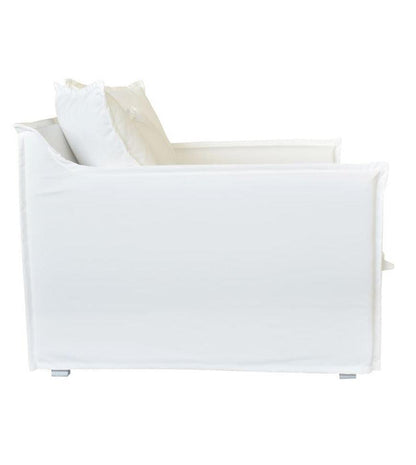 Poltrona da esterno con fodera bianca