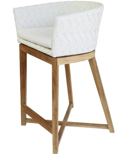 Sgabello da bar Boho bianco testurizzato