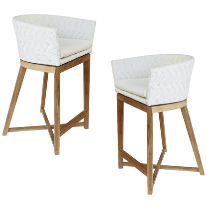 Sgabello da bar Boho bianco testurizzato