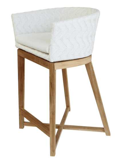 Sgabello da bar Boho bianco testurizzato