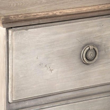 Cassettiera da fattoria grigia sbiancata