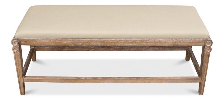 Panca da salotto in rovere sbiancato