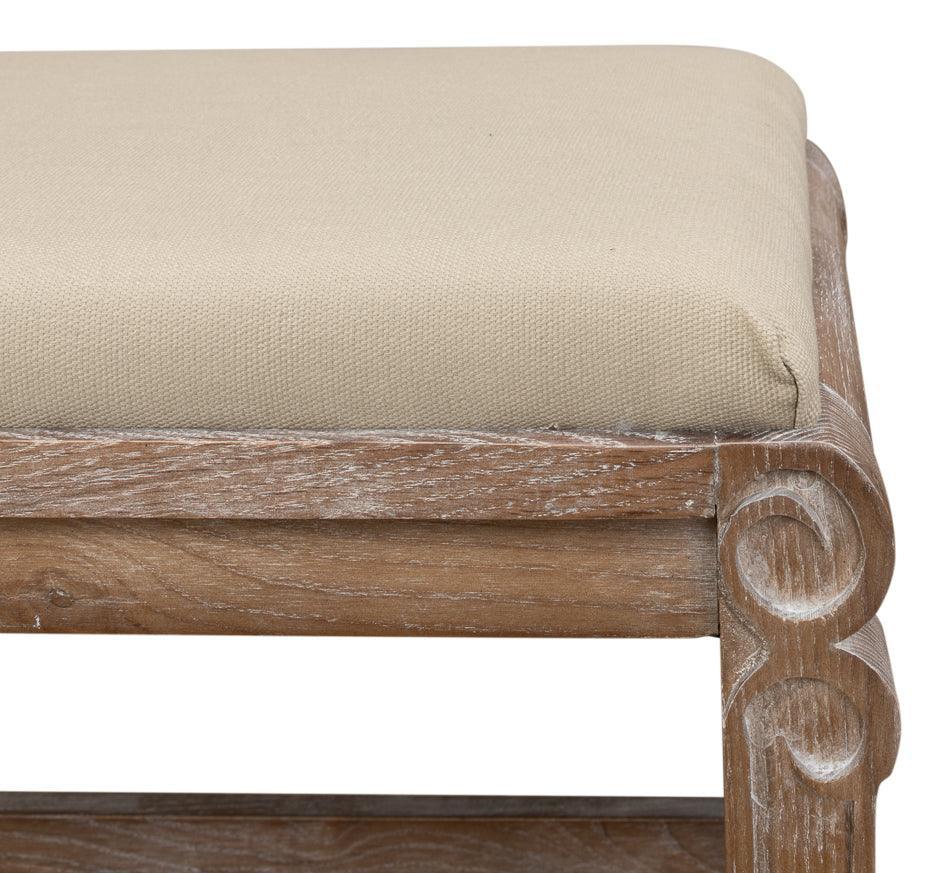 Panca da salotto in rovere sbiancato