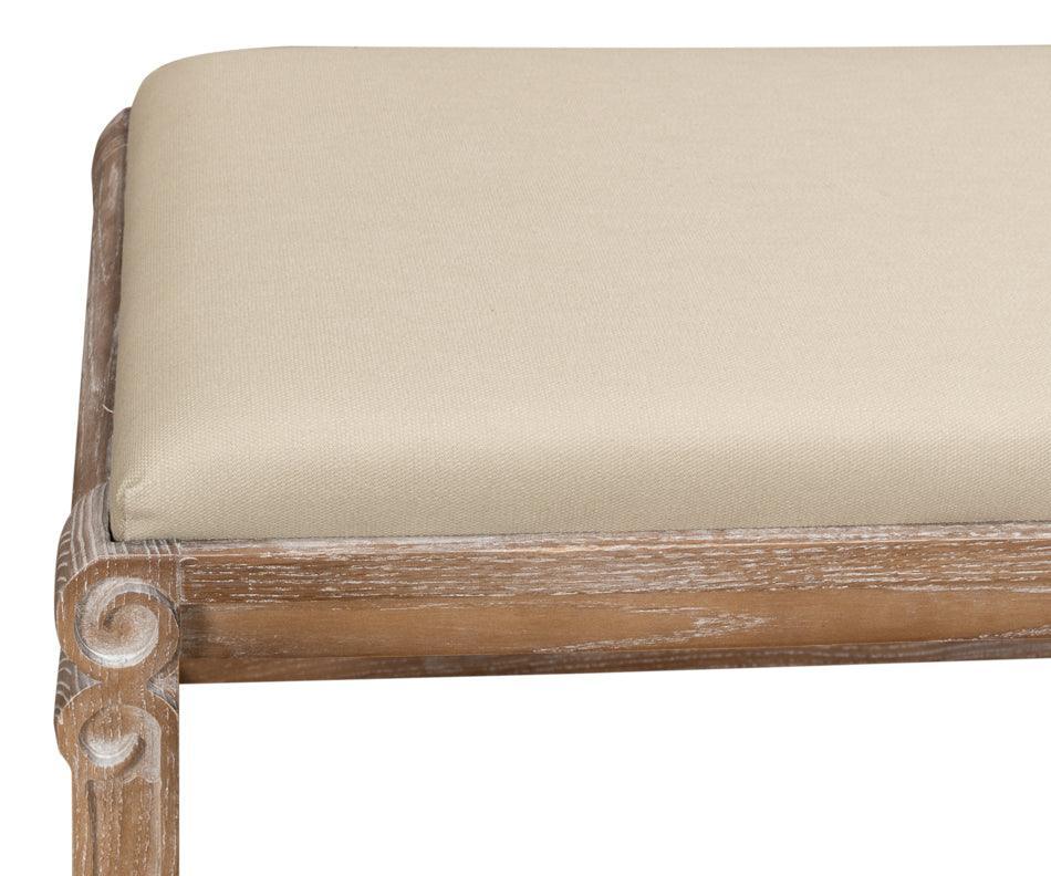 Panca da salotto in rovere sbiancato