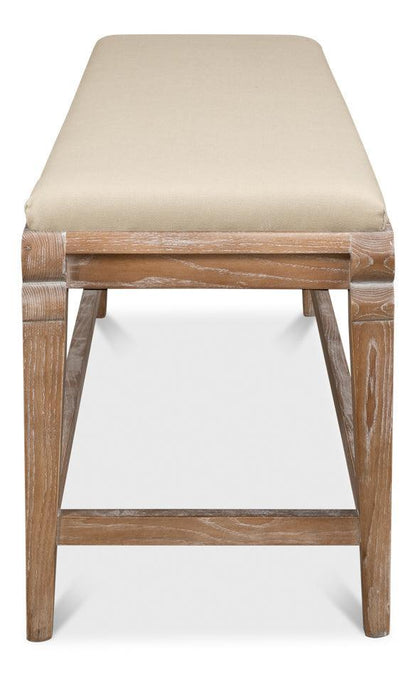 Panca da salotto in rovere sbiancato