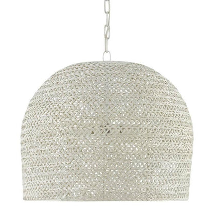 Lampadario bohémien bianco intrecciato