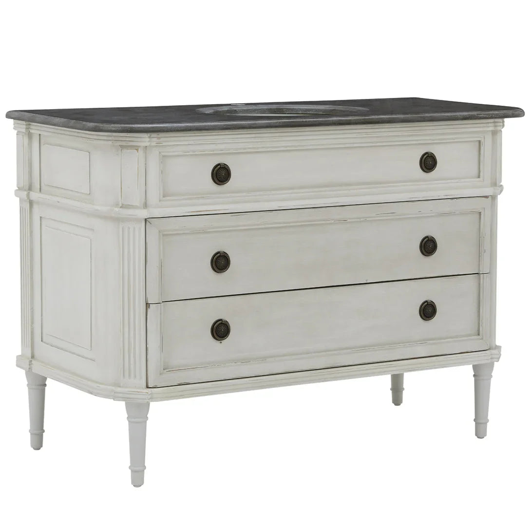 Elegante mobiletto lavabo con piano in pietra nera