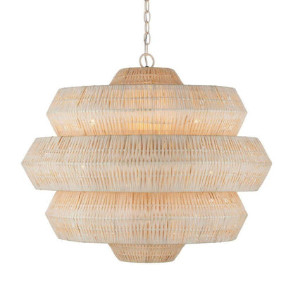 Lampadario Antibes in rattan imbiancato