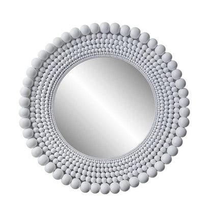 Specchio rotondo boho con perline