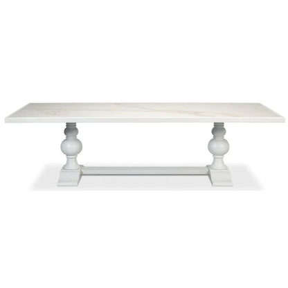 Tavolo da pranzo in stile fattoria con piano in ceramica White Zephyr