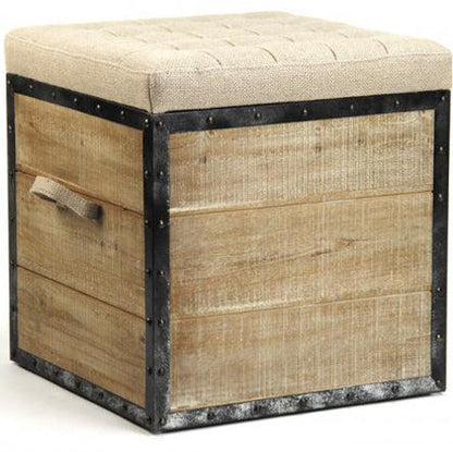 Pouf in legno e metallo