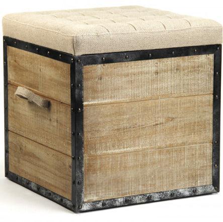 Pouf in legno e metallo