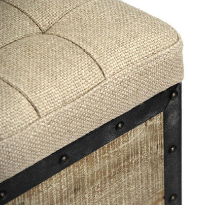 Pouf in legno e metallo