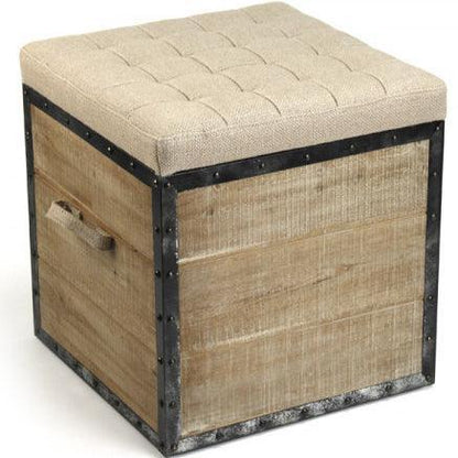 Pouf in legno e metallo