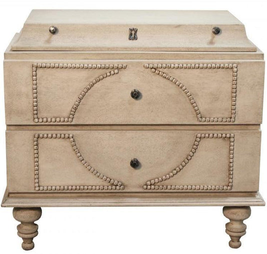 Cassettiera con cassetto segreto con perline in legno