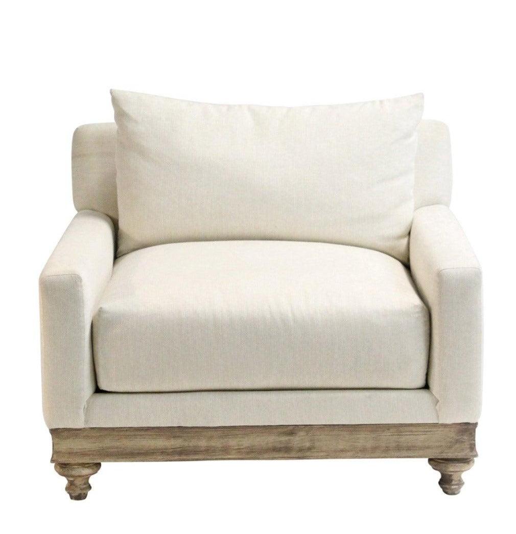 Poltrona con piattaforma in legno