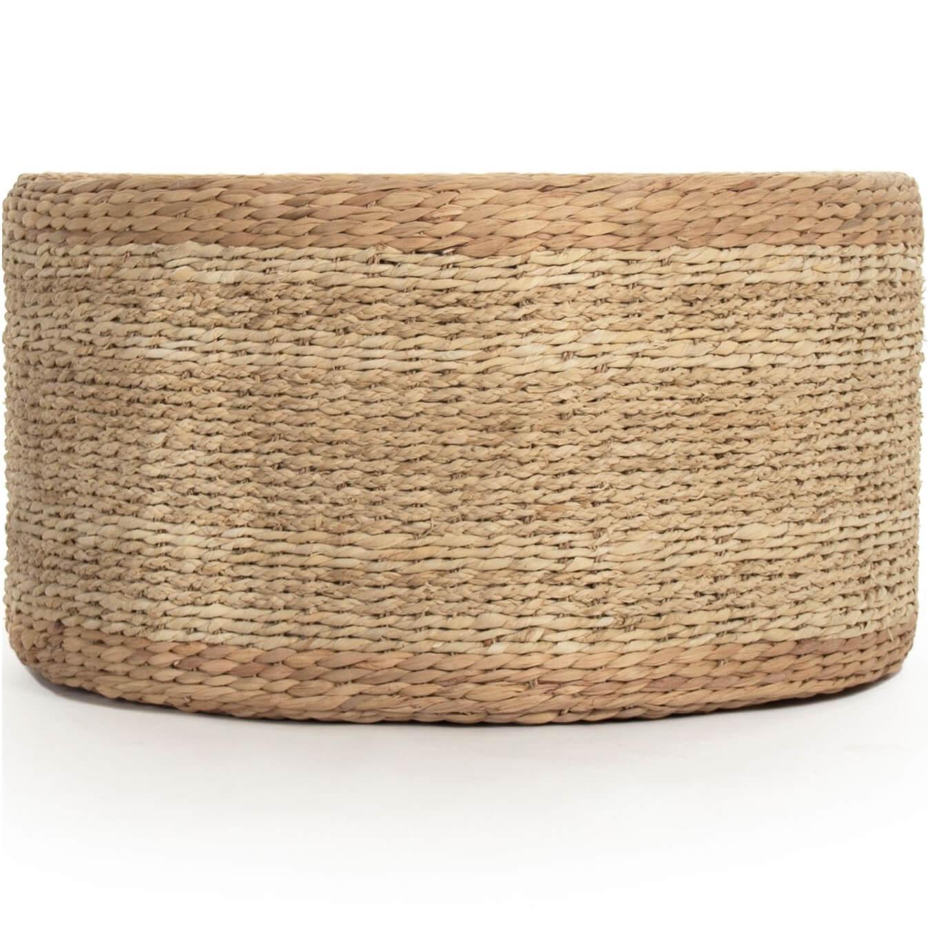 Pouf in erba marina intrecciata