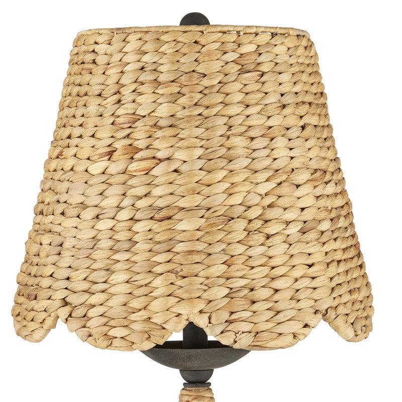 Lampada da terra in giacinto d'acqua intrecciato