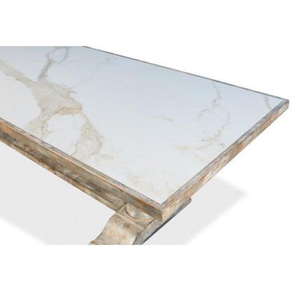 Tavolo da pranzo in stile fattoria con piano in ceramica Zephyr