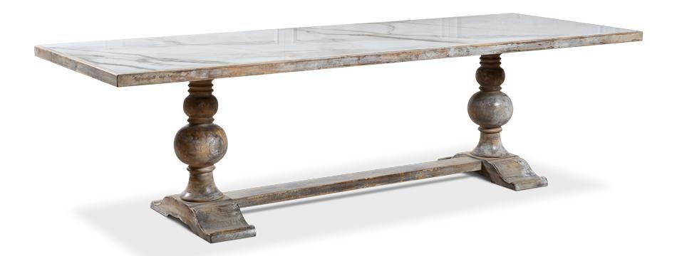 Tavolo da pranzo in stile fattoria con piano in ceramica Zephyr